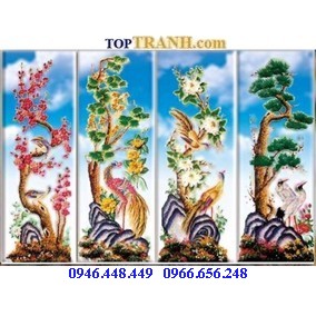 Tranh gắn đá tứ quý